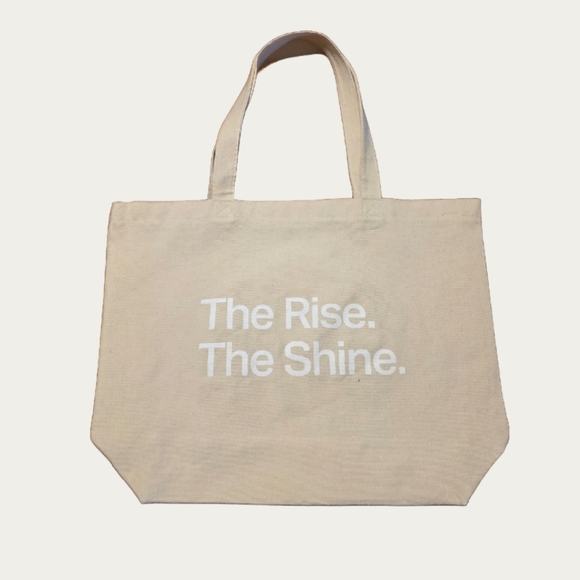 VUORI "THE RISE THE SHINE" Canvas Logo Shopper Tote EUC - Picture 4 of 13